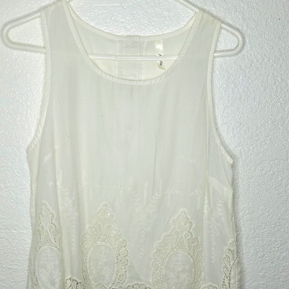 White Victorian Lace Blouse with button back